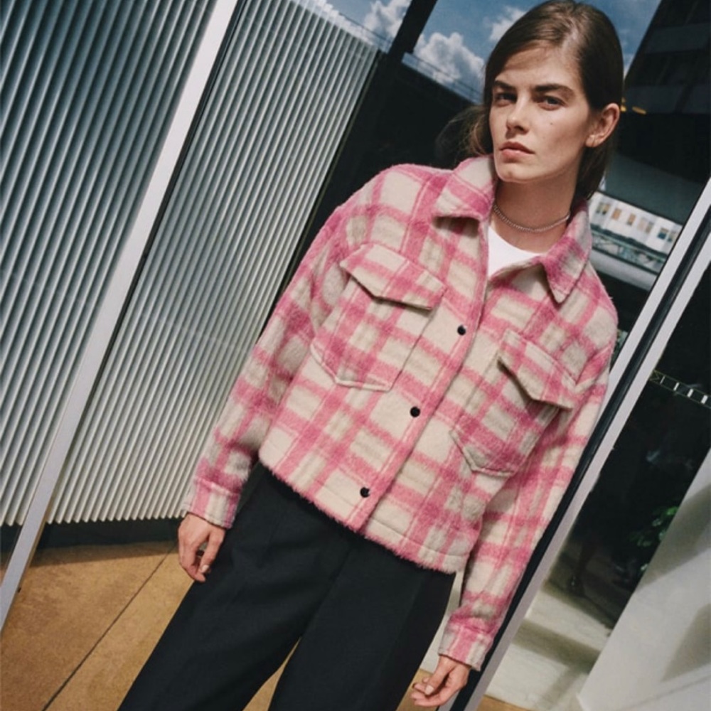 Zara pink plaid Jacket